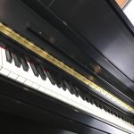 Used Steinway & Sons Piano Upright Piano Studio Piano Black Satin Naples Fort Myers Bonita Springs