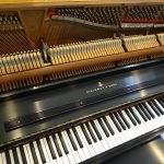 Used Steinway & Sons Piano Upright Piano Studio Piano Black Satin Naples Fort Myers Bonita Springs