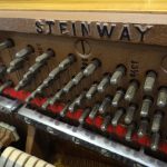 Used Steinway & Sons Piano Upright Piano Studio Piano Black Satin Naples Fort Myers Bonita Springs