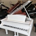 white baby grand piano with nickel cape coral