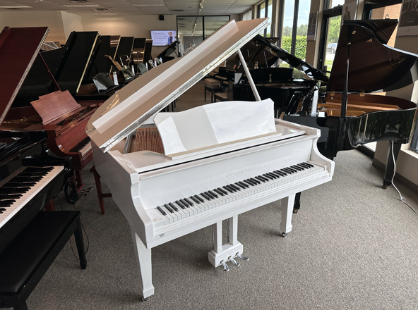 white baby grand piano with nickel ft myers